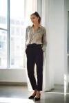 Siyah-Mor Bel Detaylı Pantolon ST090W20887001