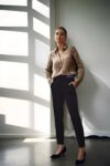 Siyah-Mor Bel Detaylı Pantolon ST090W20887001